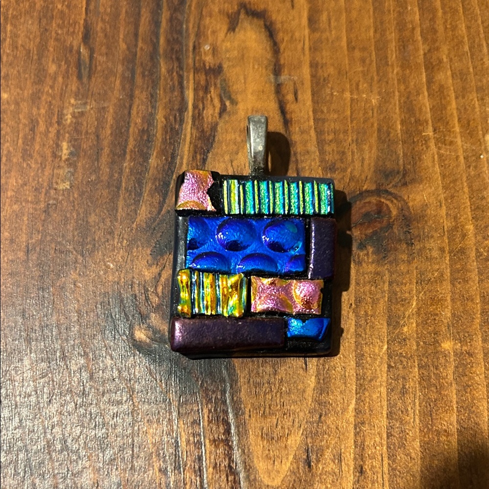 Colorful Dichroic Glass Mosaic Pendant